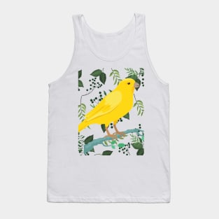 Beautiful Canary in Nature Leaves. Tank Top